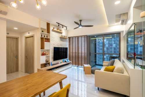 Contemporary Living Room at Tampines | The Alps Residence