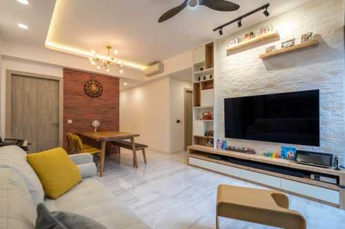 Contemporary Living Room at Tampines | The Alps Residence