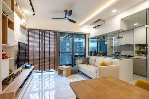 Contemporary Living Room at Tampines | The Alps Residence