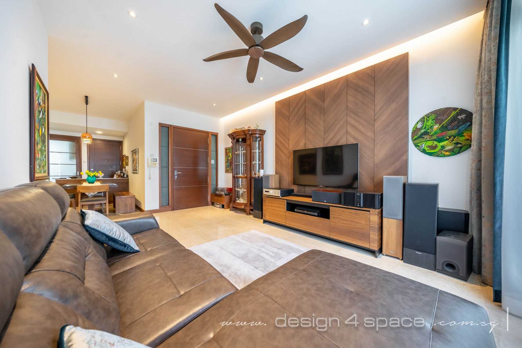 Contemporary Living Room with TV Console and Sofa