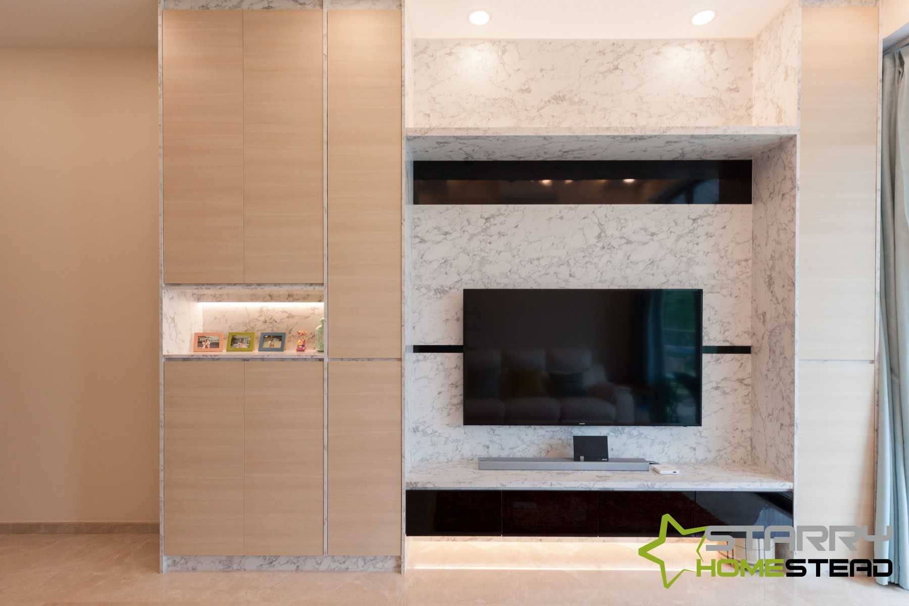 Modern Living Room with TV Console and Feature Wall