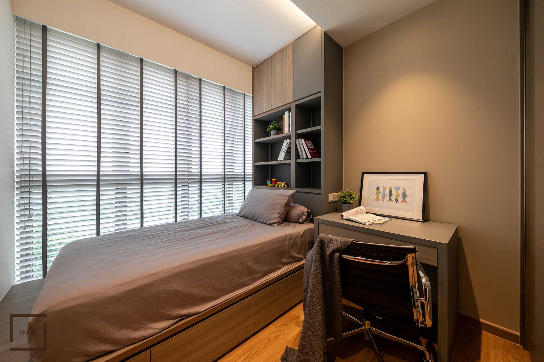 Modern Bedroom with Built-in Bed and Closet