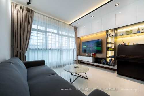 Contemporary Living Room at Hougang | 476 Upper Serangoon