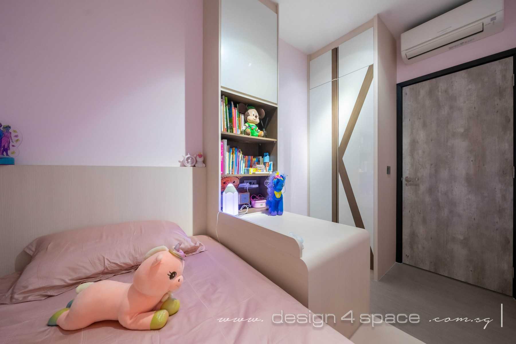 Contemporary Bedroom with Vinyl Flooring and Wardrobe