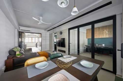 Contemporary Living Room at 93 Geylang Bahru