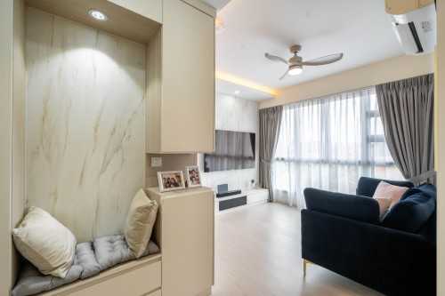 Modern Living Room at Woodleigh | Alkaff Vista