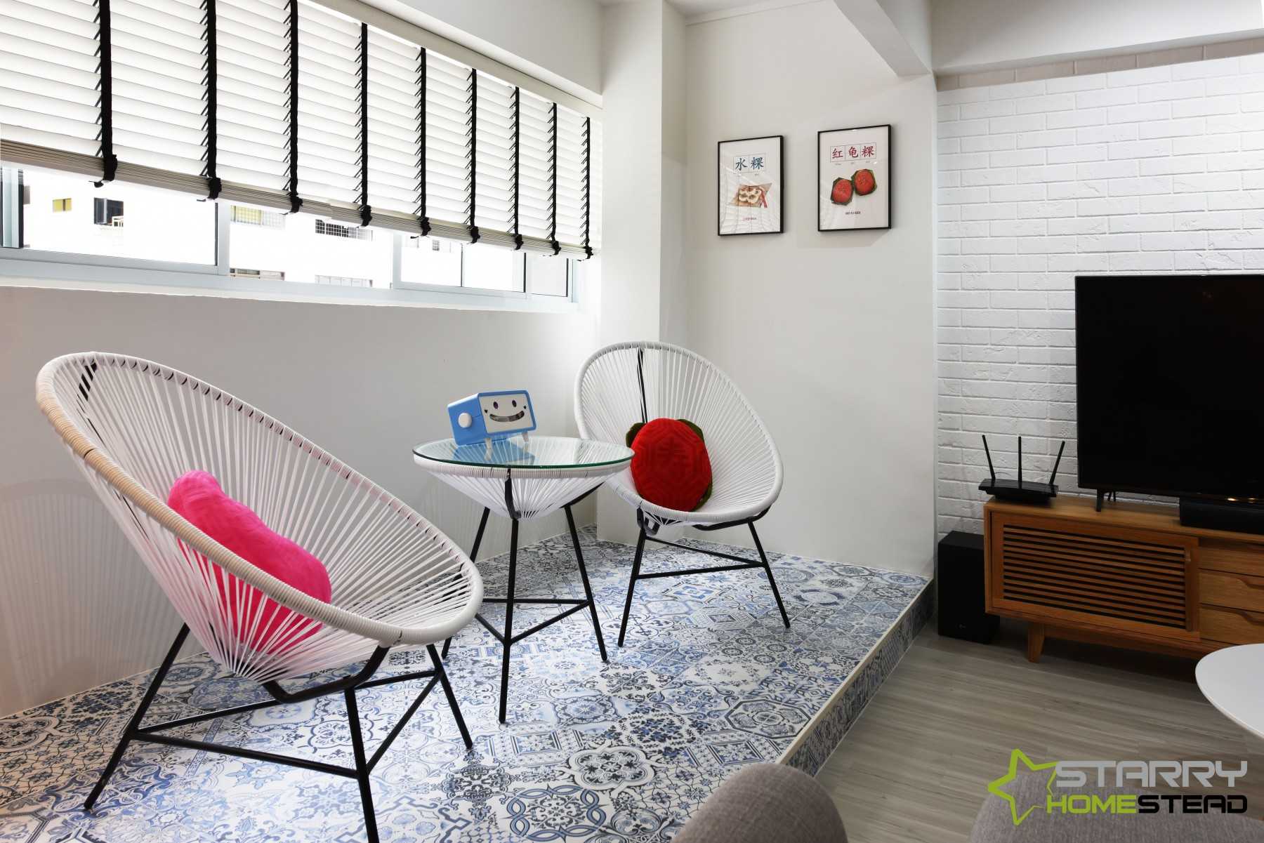 Scandinavian Living Room with Artwork and Tiles
