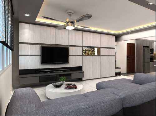 Minimalist Living Room at 128 Bishan St 12