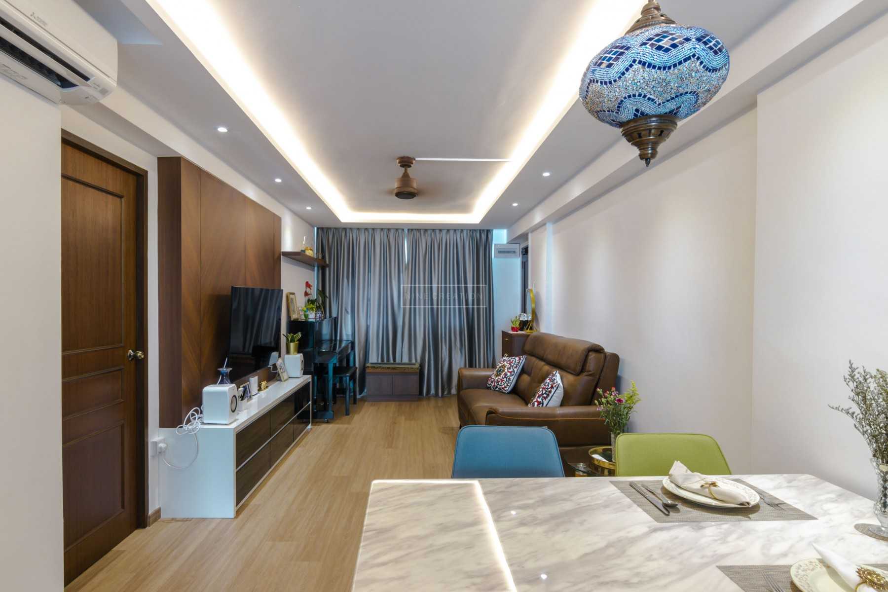 Vintage Living Room with Vinyl Flooring and TV Console
