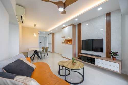Contemporary Living Room at Yishun | Adora Green
