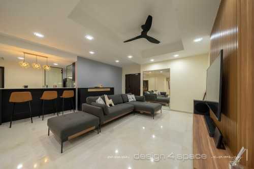 Contemporary Living Room at Yio Chu Kang | Grande Vista