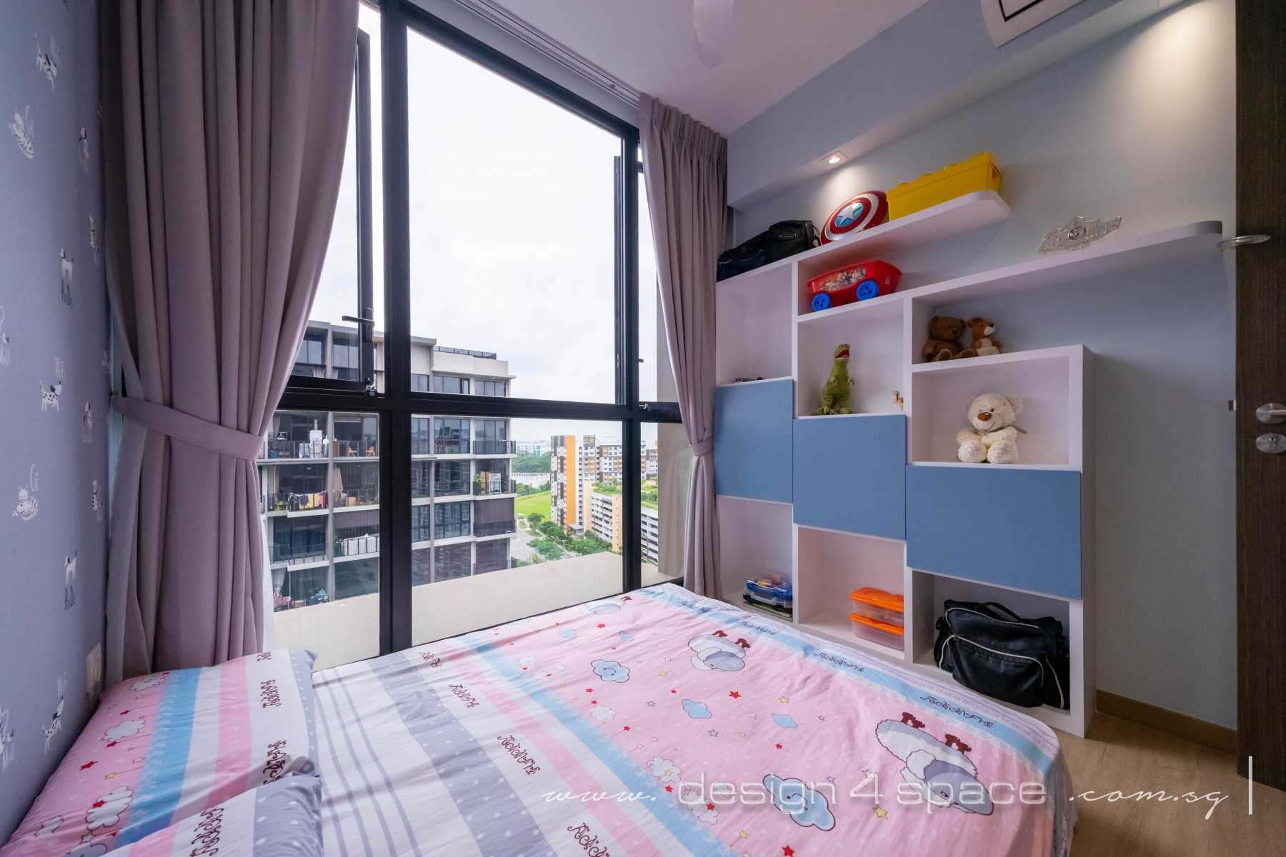 Contemporary Bedroom with Vinyl Flooring and Wood Flooring