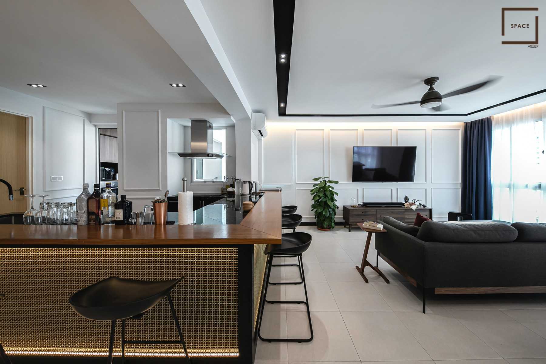 Contemporary Living Room with TV Console and Sofa
