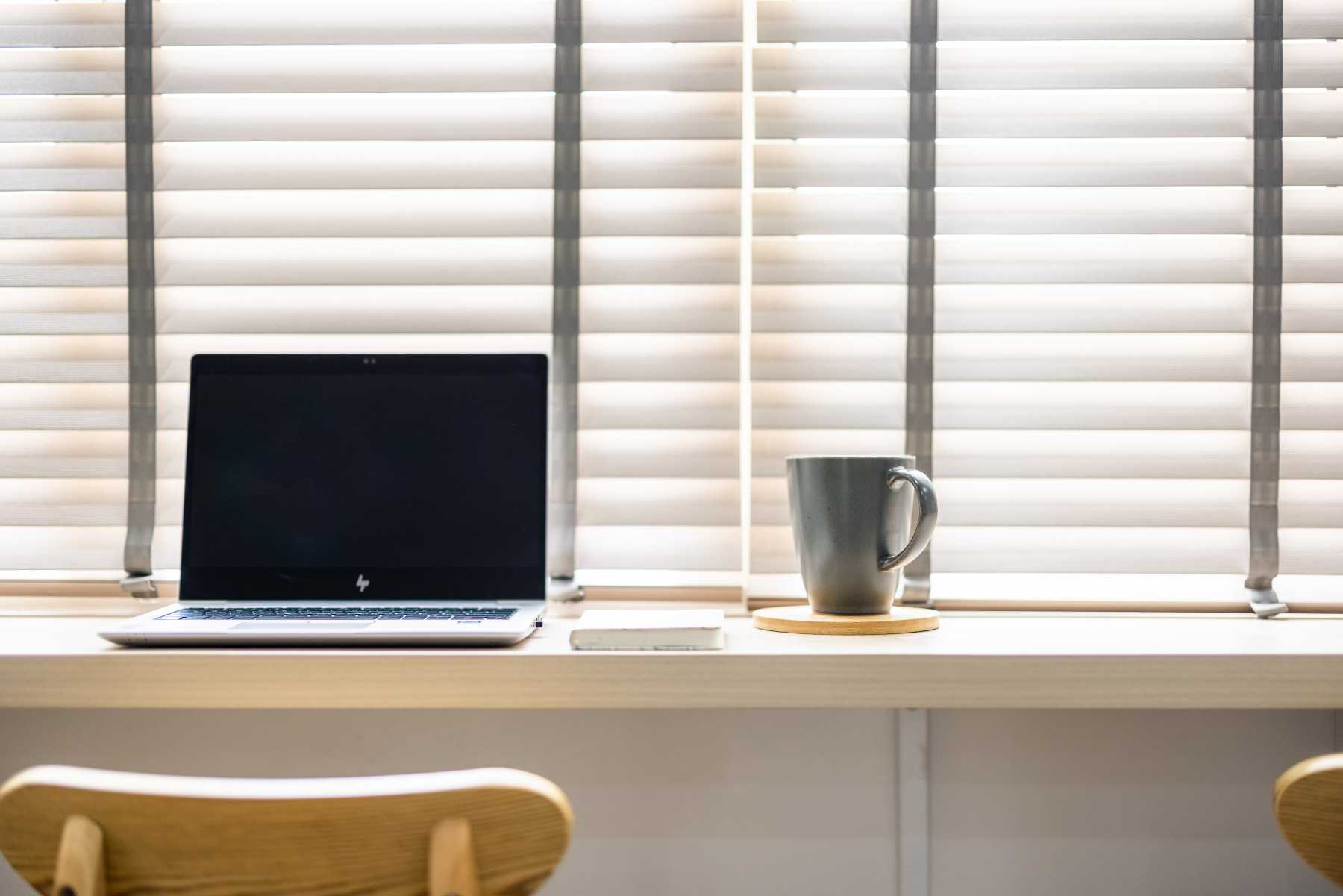 Minimalist Study with Window Seat and Desk