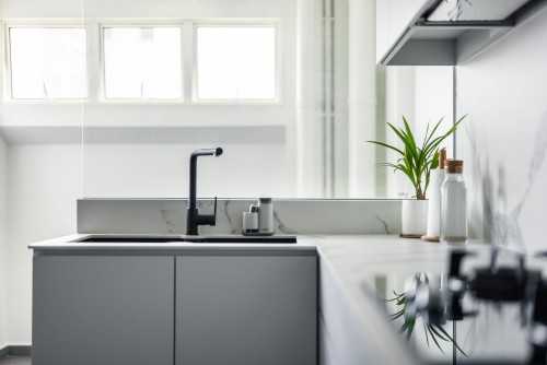 Minimalist Kitchen at Compassvale Crescent