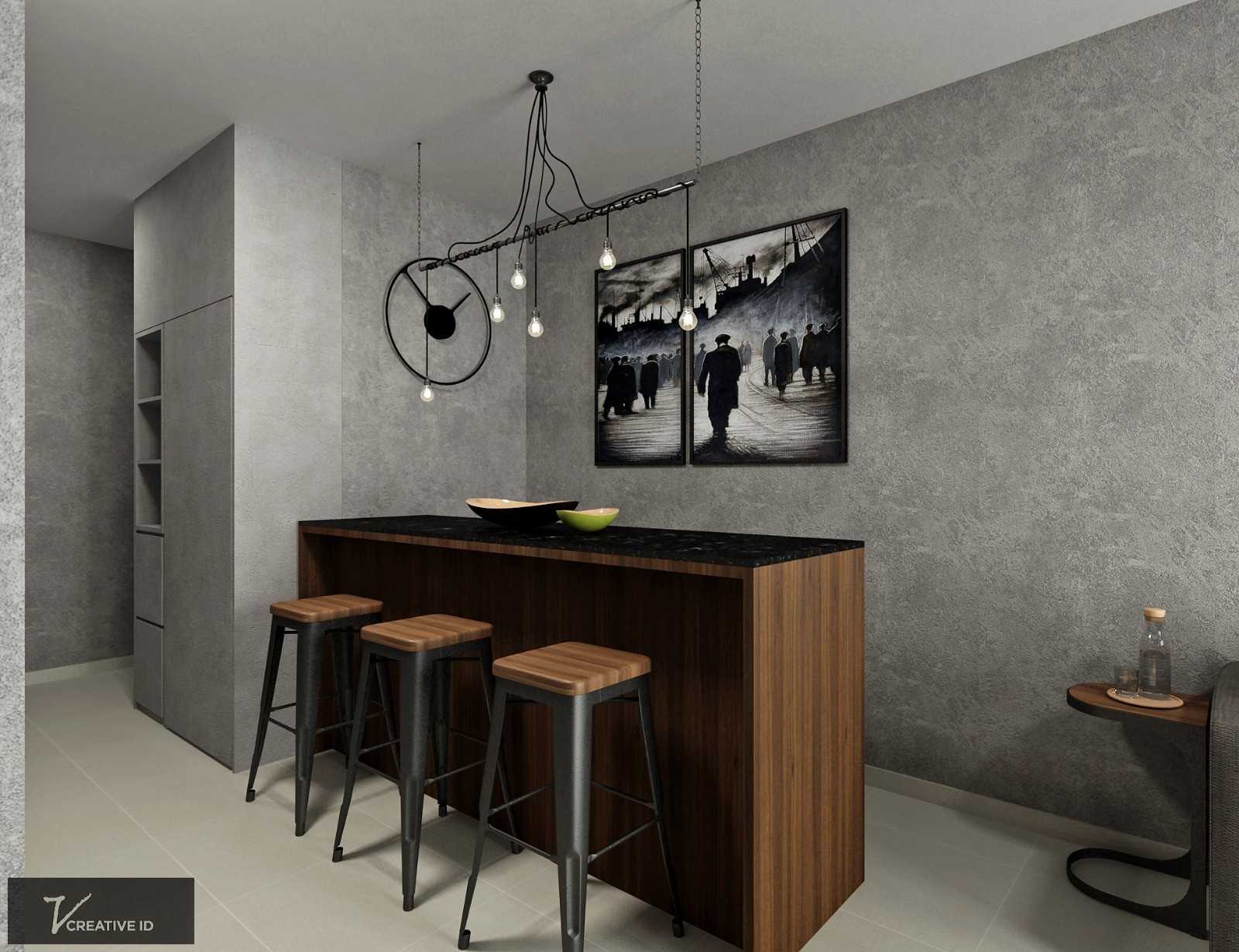 Industrial Home Bar with Countertop and Bar Counter