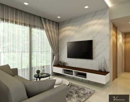 Scandinavian Living Room at Hedge Park Condominium