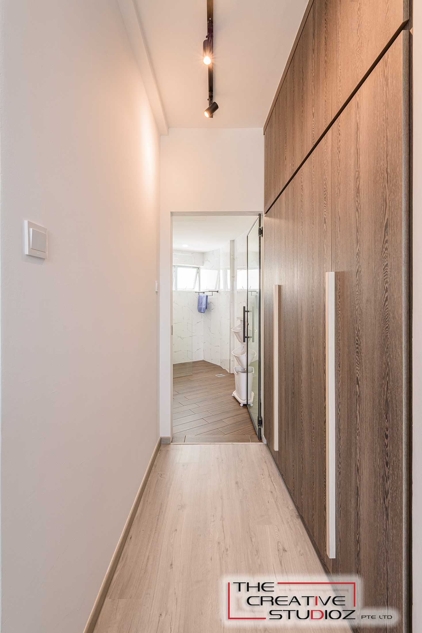 Scandinavian Bedroom with Vinyl Flooring and Wardrobe