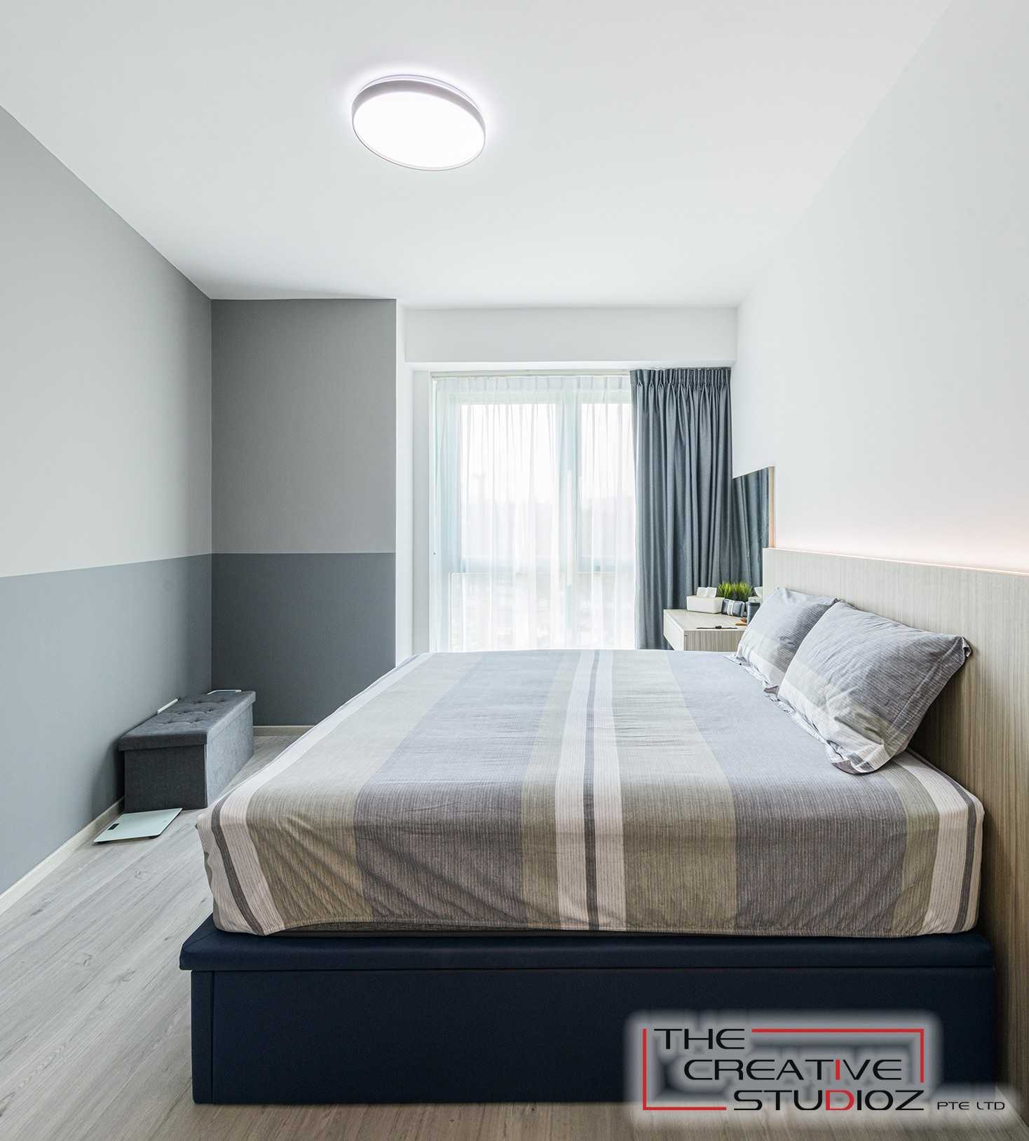 Scandinavian Bedroom with Bedroom Dresser and Queen Bed