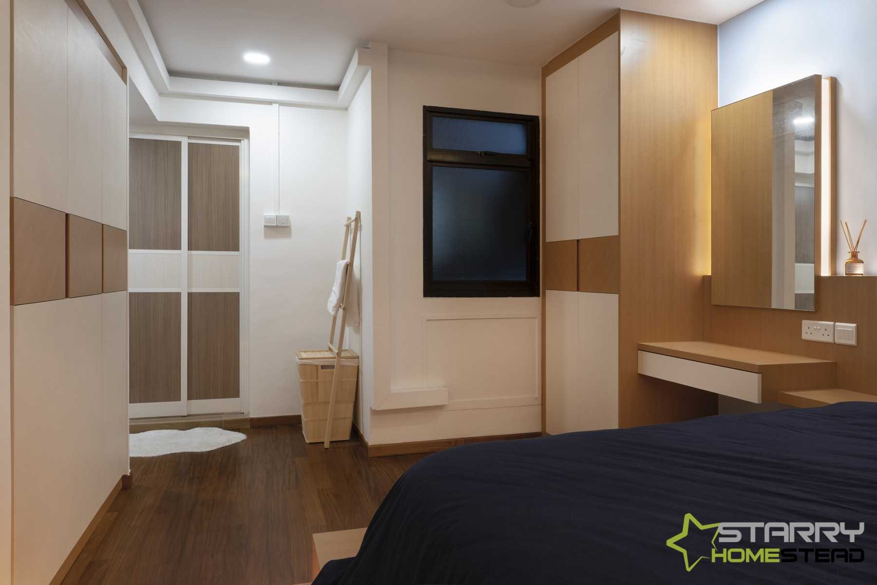 Scandinavian Bedroom with Bed and Platform