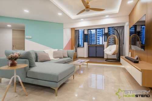 Scandinavian Living Room at 233 Compassvale Walk