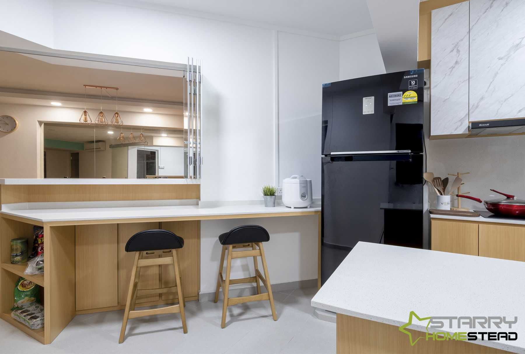 Scandinavian Kitchen with Kitchen Island and Kitchen Cabinets