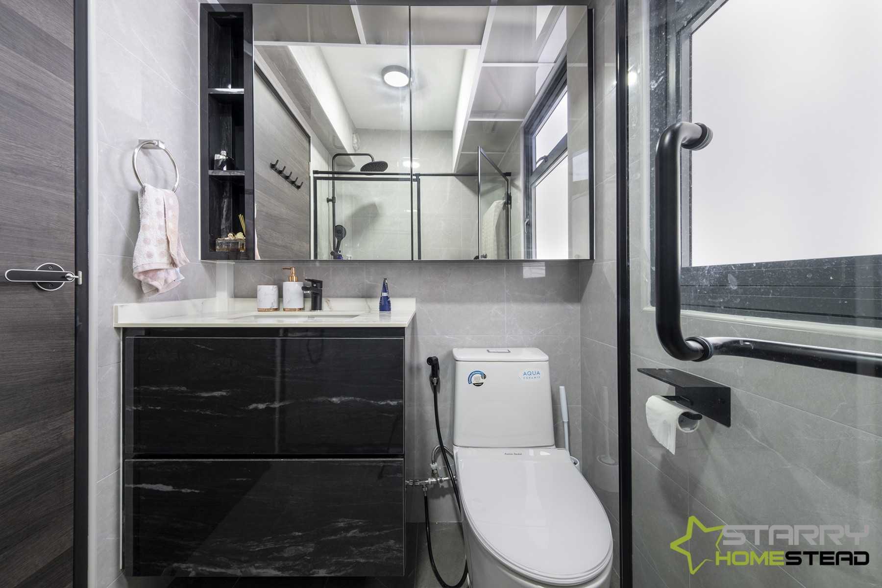 Modern Bathroom with Bathroom Tap and Toilet Bowl