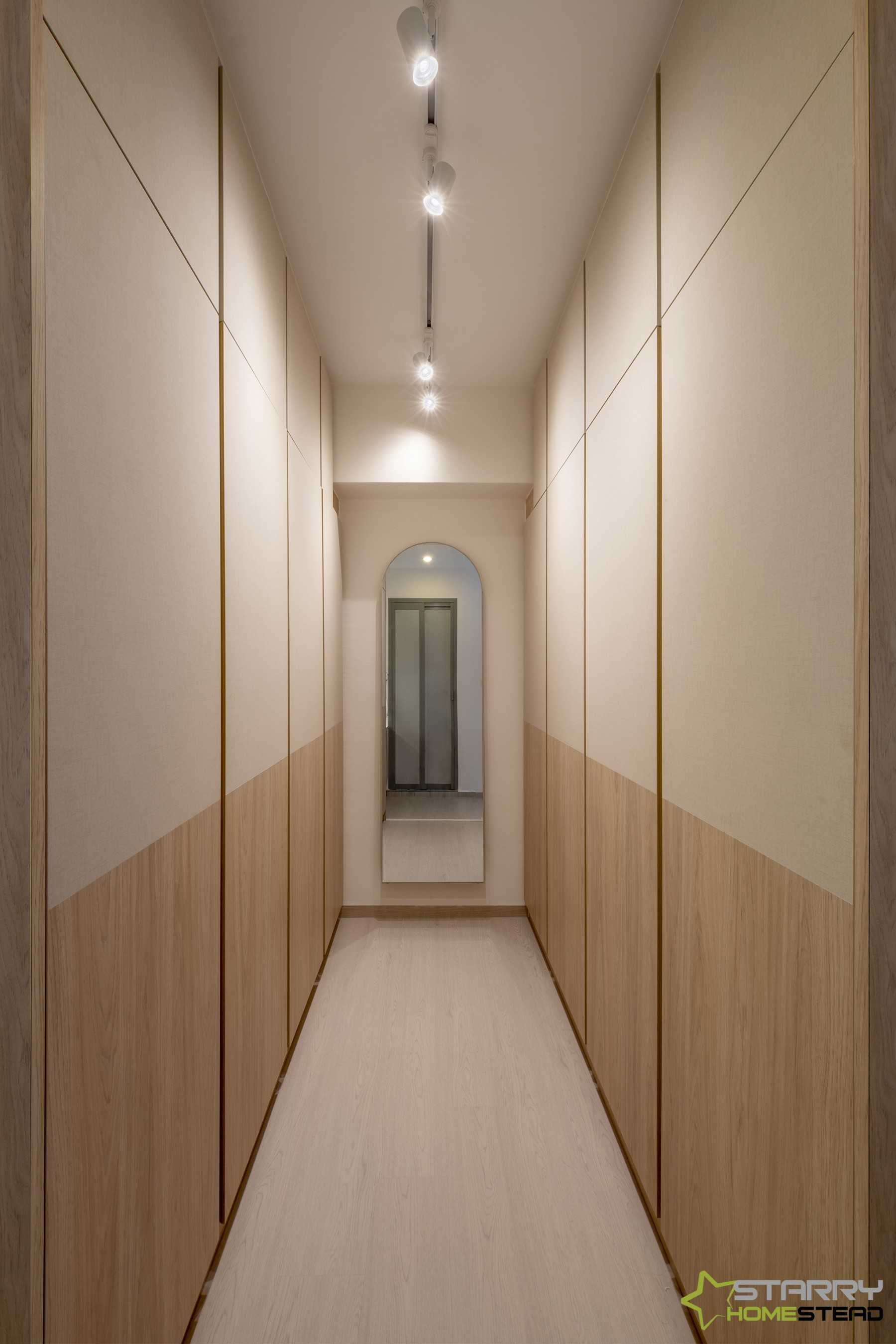 Scandinavian Walk-in Wardrobe with Mirror and Wardrobe