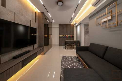 Contemporary Living Room at RIVERCOVE RESIDENCES EC