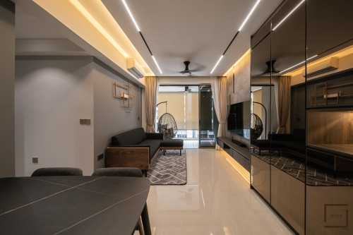 Contemporary Living Room at RIVERCOVE RESIDENCES EC