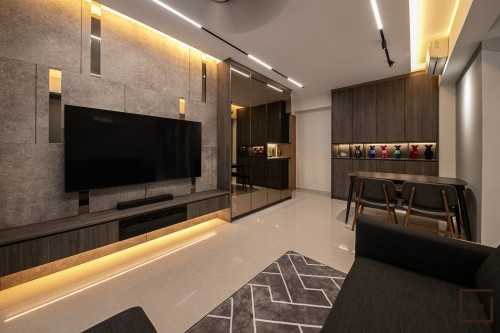 Contemporary Living Room at RIVERCOVE RESIDENCES EC