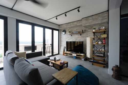 Industrial Living Room at yishun st 91 orchid park