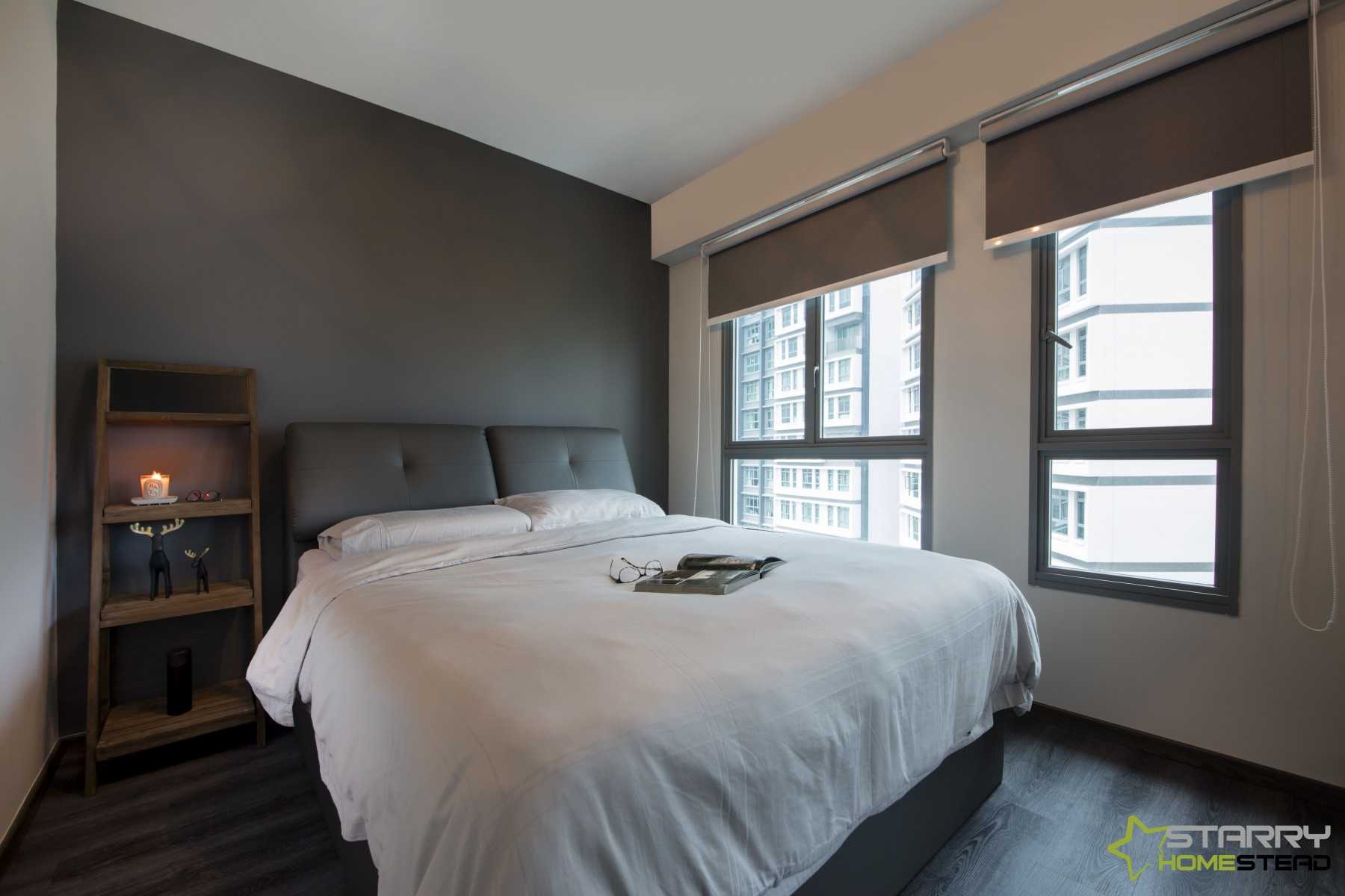 Modern Bedroom with Bedside Table and Bed
