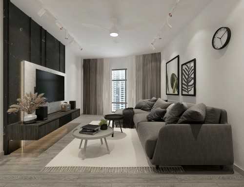 Contemporary Living Room at Punggol Edgefield plains blk 104