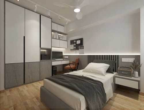 Contemporary Bedroom at Punggol Edgefield plains blk 104