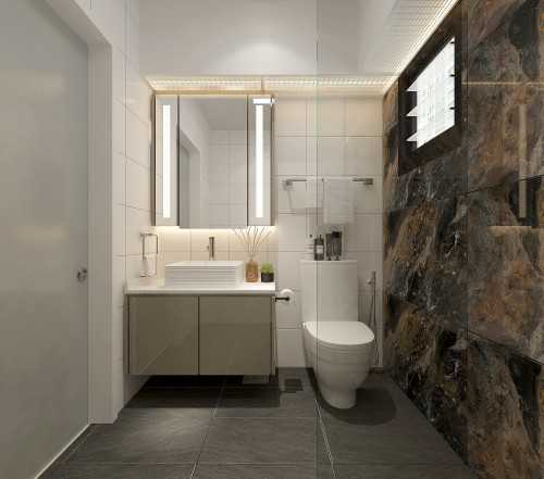 Modern Bathroom at 356B anchorvale plains Punggol