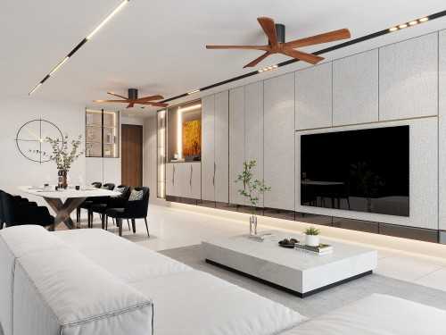 Contemporary Living Room at Casa merah tanah merah kechil blk 66