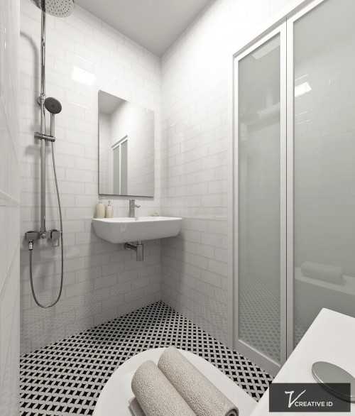 Scandinavian Bathroom at Orchid Park Condominium