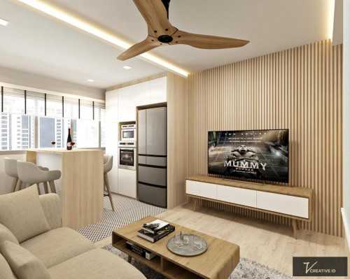 Scandinavian Living Room at Orchid Park Condominium