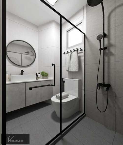 Scandinavian Bathroom at Orchid Park Condominium