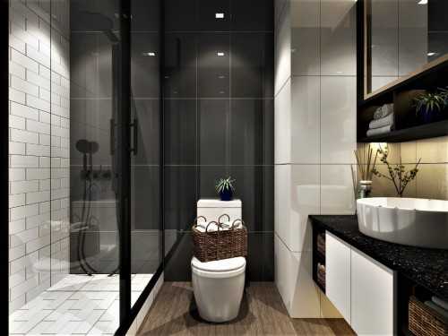 Industrial Bathroom at Parc oasis jurong east ave 1 55