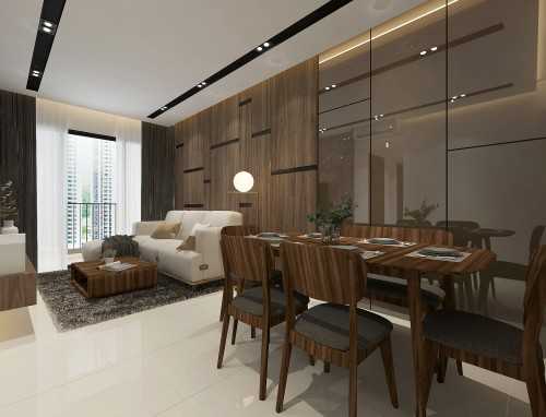 Contemporary Dining Room at High park residence fernvale road 58
