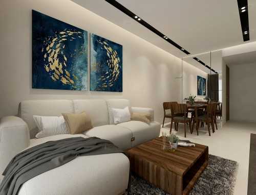 Contemporary Living Room at High park residence fernvale road 58