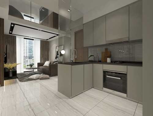 Contemporary Kitchen at High park residence fernvale road 58