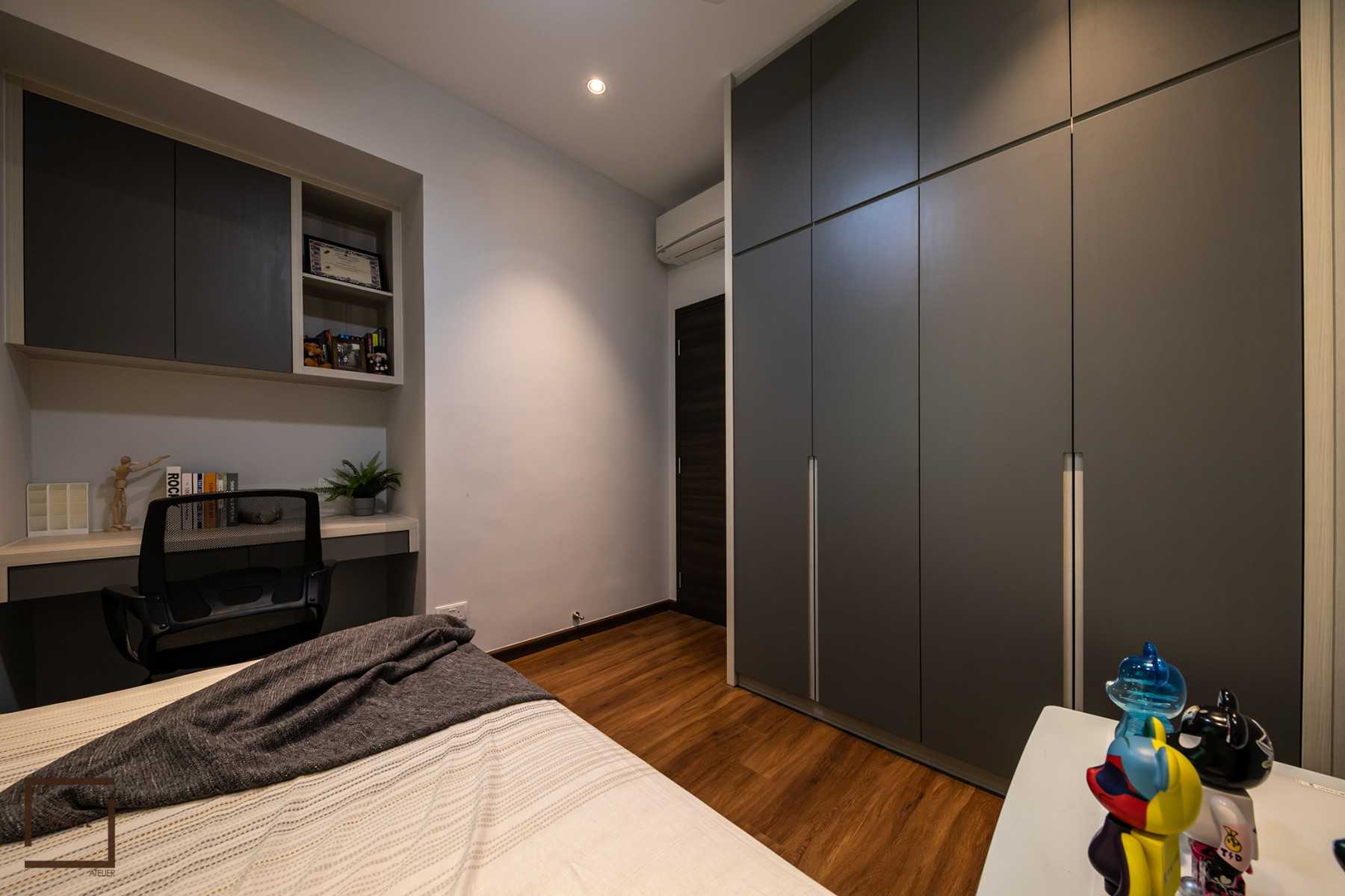Contemporary Bedroom with Wardrobe and Children's Beds