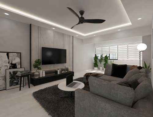Contemporary Living Room at yishun blk 212