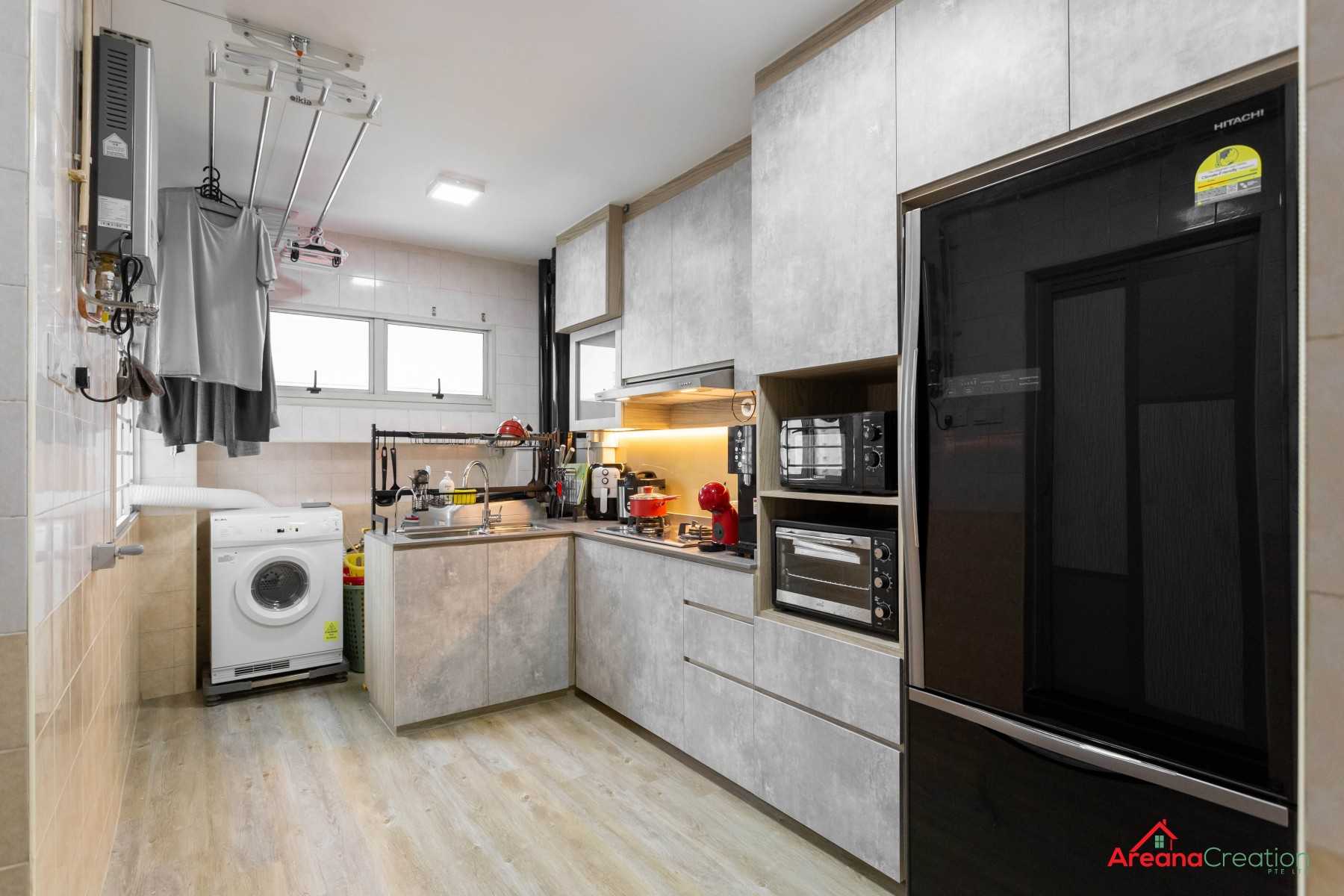 Industrial Kitchen with Countertop and Vinyl Flooring