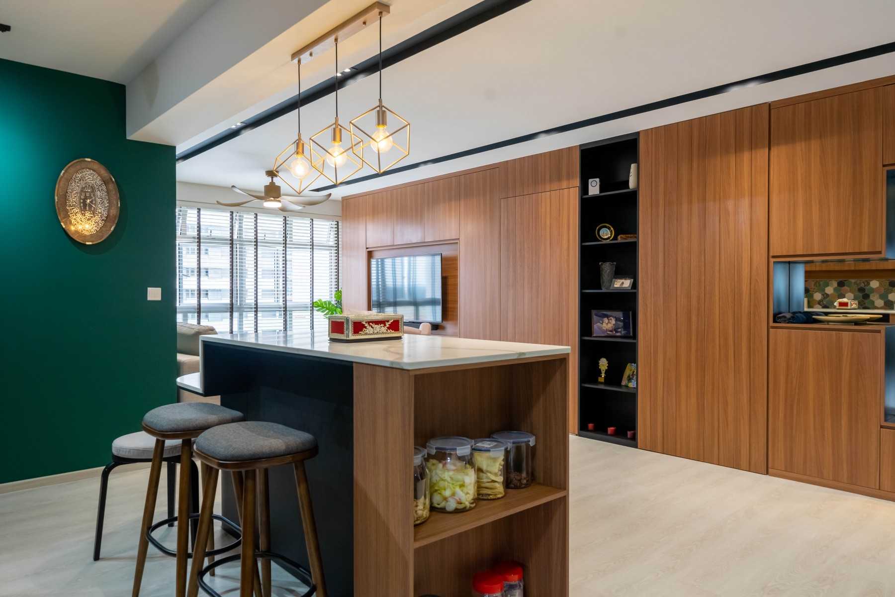 Modern Kitchen with Vinyl Flooring and Wood Flooring