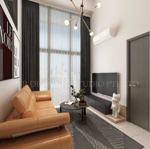 Contemporary Living Room at 1 bedok south granduer residence