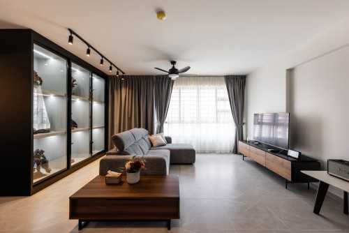 Contemporary Living Room at Bukit Batok West Ave 8